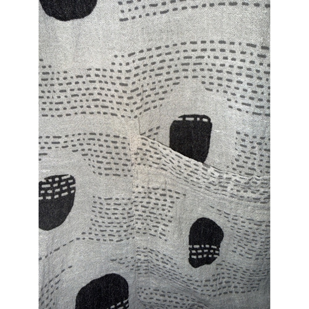 Noen Jessie Juniper Linen Shift‎ Dress Oatmeal Grey Spot Dash Print US 16 - Picture 10 of 11